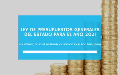 Ley de Presupuestos Generales del Estado para el año 2021 – Ley 11/2020, de 30 de diciembre (publicado en el BOE 31/12/2020) (enero 2021)